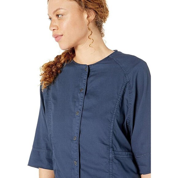 New NWT Prana Barnswallow Womens M Jacket Pockets Blue Cool Organic Cotton - Picture 1 of 11